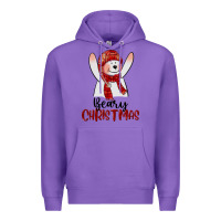 Purple beary christmas Premium Hoodie - CowGirlArtShop