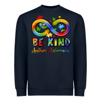 Navy be kind autism awareness infinity symbol Heavyweight Sweatshirt - LillyAllenDesigns
