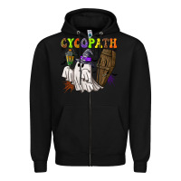 Black Cycopath Zipper Hoodie - NancyCooperArtShop