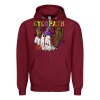 Burgundy Cycopath Zipper Hoodie - NancyCooperArtShop