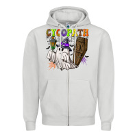 Dove Grey Cycopath Zipper Hoodie - NancyCooperArtShop