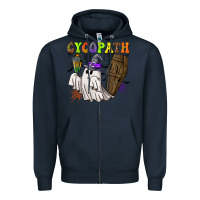 Navy Cycopath Zipper Hoodie - NancyCooperArtShop