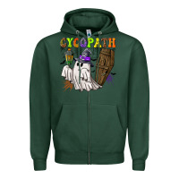 Sports Green Cycopath Zipper Hoodie - NancyCooperArtShop