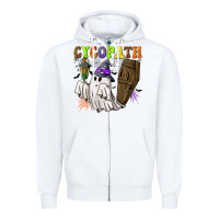 White Cycopath Zipper Hoodie - NancyCooperArtShop