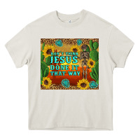 Cream don't think jesus done it that way western skeleton cactus Heavy Core Tee - Artiststas