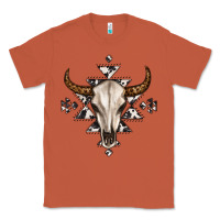 Copper bull skull with aztec Classic Tee - MaliasSmallBusiness