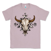Lilac bull skull with aztec Classic Tee - MaliasSmallBusiness