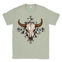 Matcha bull skull with aztec Classic Tee - MaliasSmallBusiness
