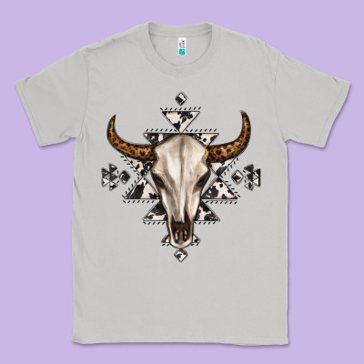 Bull Skull With Aztec Classic Tee Designed By Maliassmallbusiness