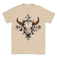 Mushroom bull skull with aztec Classic Tee - MaliasSmallBusiness