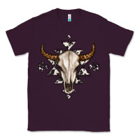 Plum bull skull with aztec Classic Tee - MaliasSmallBusiness