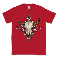 Red bull skull with aztec Classic Tee - MaliasSmallBusiness