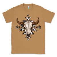 Toasted Coconut bull skull with aztec Classic Tee - MaliasSmallBusiness