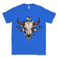 True Royal bull skull with aztec Classic Tee - MaliasSmallBusiness