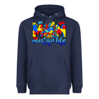 Navy Mom Autism life Heavyweight Hoodie - CowGirlArtShop