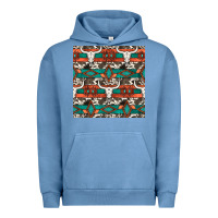 Pigment Pebble Blue native american aztec seamless pattern 3 Urban Hoodie - BundleAndBundleShop