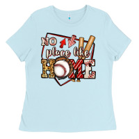 Baby Blue no place like home baseball Ladies Tee - Jasminsmagicworld