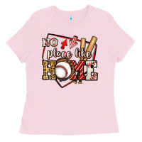 Bubblegum Pink no place like home baseball Ladies Tee - Jasminsmagicworld