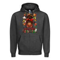 Charcoal Heather santas favorite principal afro messy bun Zipper Hoodie - texasbilliewilder