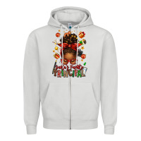 Dove Grey santas favorite principal afro messy bun Zipper Hoodie - texasbilliewilder