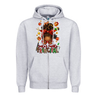 Heather Grey santas favorite principal afro messy bun Zipper Hoodie - texasbilliewilder