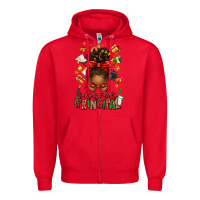 Red santas favorite principal afro messy bun Zipper Hoodie - texasbilliewilder