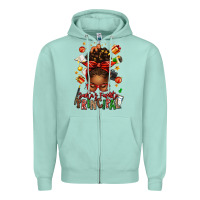 Seafoam santas favorite principal afro messy bun Zipper Hoodie - texasbilliewilder