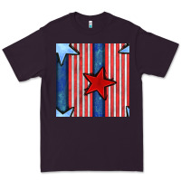 Plum 4th of july stars and stripes seamless pattern Premium Tee - BundleAndBundleShop