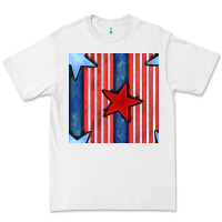 White 4th of july stars and stripes seamless pattern Premium Tee - BundleAndBundleShop