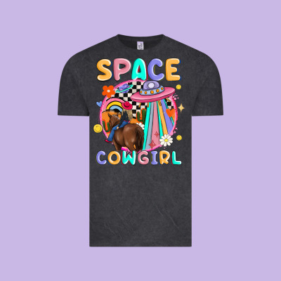 Space Cowgirl Vintage Tee Designed By Maliassmallbusiness