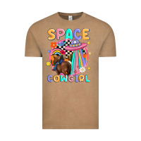 Vintage Coffee space cowgirl Vintage Tee - MaliasSmallBusiness