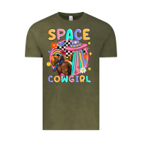 Vintage Olive space cowgirl Vintage Tee - MaliasSmallBusiness