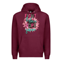 Burgundy fight believe hope survive cancer awareness Premium Hoodie - CowGirlArtShop
