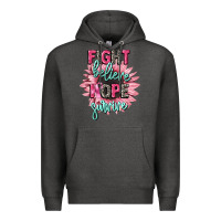 Charcoal Heather fight believe hope survive cancer awareness Premium Hoodie - CowGirlArtShop