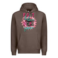 Coffee fight believe hope survive cancer awareness Premium Hoodie - CowGirlArtShop
