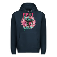 Navy fight believe hope survive cancer awareness Premium Hoodie - CowGirlArtShop