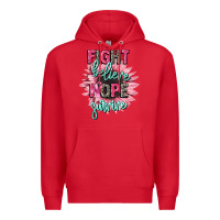 Red fight believe hope survive cancer awareness Premium Hoodie - CowGirlArtShop
