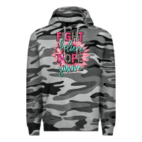 Slate Camo fight believe hope survive cancer awareness Premium Hoodie - CowGirlArtShop