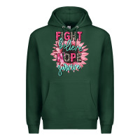 Sports Green fight believe hope survive cancer awareness Premium Hoodie - CowGirlArtShop