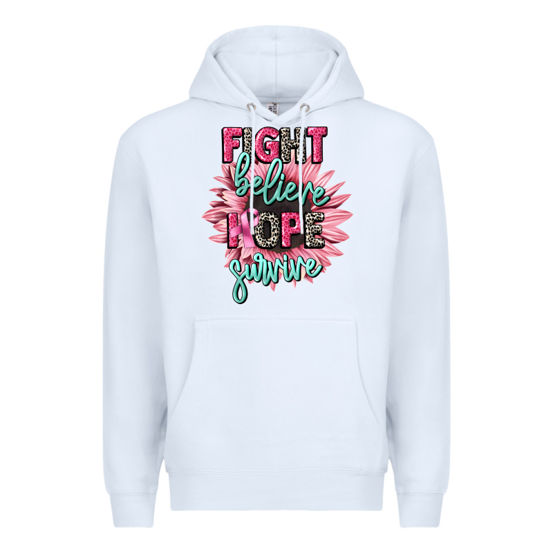 Fight Believe Hope Survive Cancer Awareness Premium Hoodie by CowGirlArtShop | Teevron