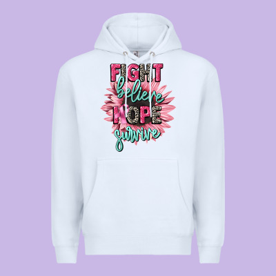 Fight Believe Hope Survive Cancer Awareness Premium Hoodie Designed By Cowgirlartshop