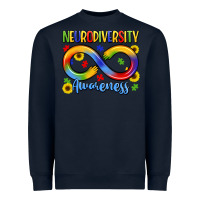 Navy neurodiversity awareness Heavyweight Sweatshirt - LillyAllenDesigns