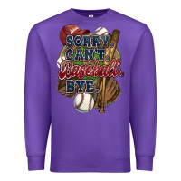 Purple Sorry can't Baseball bye Premium Sweatshirt - HowdyJamesFarm