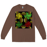Chestnut african and leaf seamless pattern Long Sleeve Tee - BundleAndBundleShop