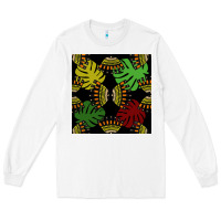 White african and leaf seamless pattern Long Sleeve Tee - BundleAndBundleShop