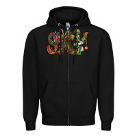Black Army Christmas Joy Zipper Hoodie - NancyCooperArtShop
