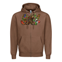 Chestnut Army Christmas Joy Zipper Hoodie - NancyCooperArtShop
