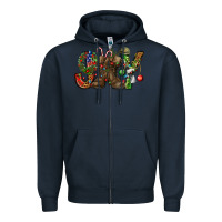 Navy Army Christmas Joy Zipper Hoodie - NancyCooperArtShop