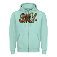 Seafoam Army Christmas Joy Zipper Hoodie - NancyCooperArtShop