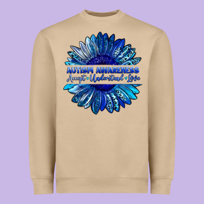 Autism Awareness Accept Understand Love Blue Heavyweight Sweatshirt Designed By Lillyallendesigns
